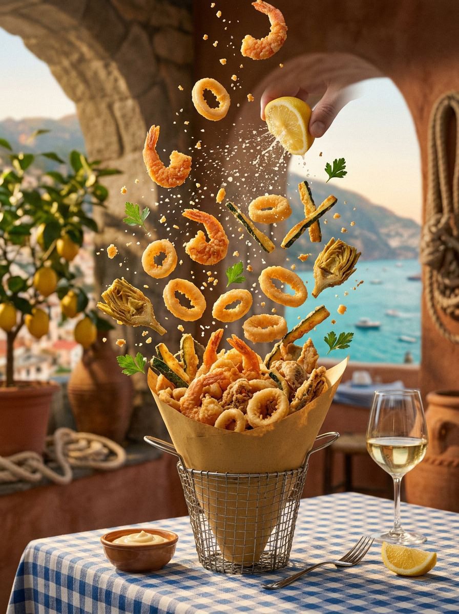 Fritto misto calamari, gamberi e pescetti